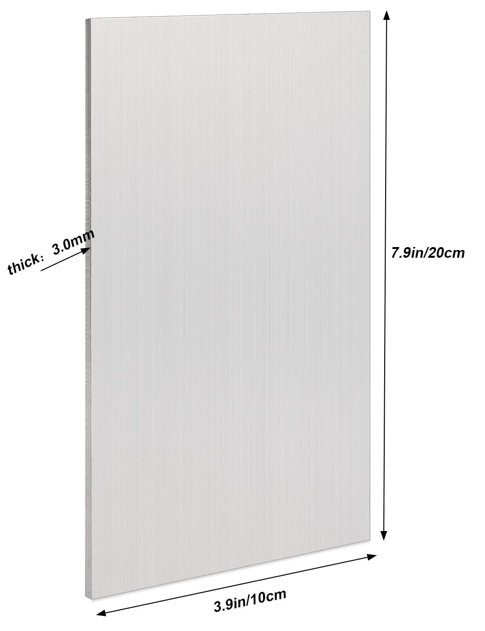 2 Pack 5052 H32 Aluminum Sheet Metal 8” x 4”x 1/8”(0.12") Flat Plain Thin Aluminum Plate Covered with Protective Film, Rectangle Metal Plate for Crafting lndustry, 3mm