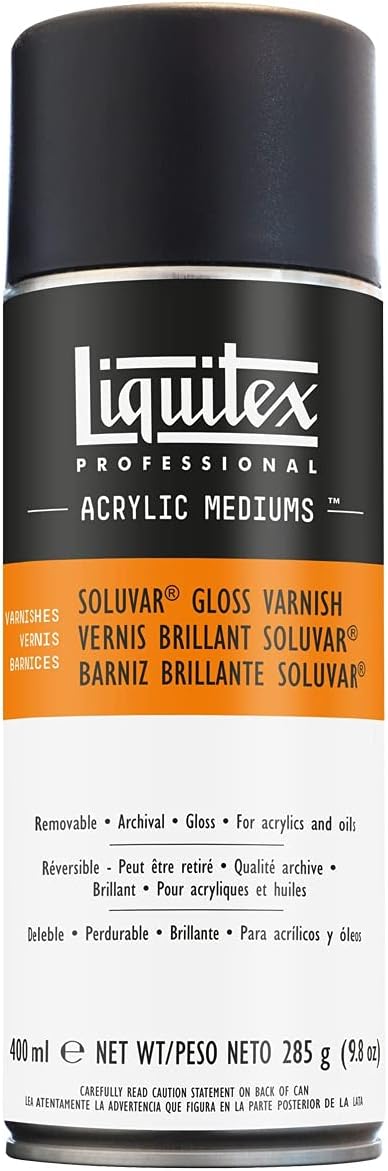 Liquitex 6025 Professional Soluvar Gloss Varnish, Aerosol Spray 400 ml
