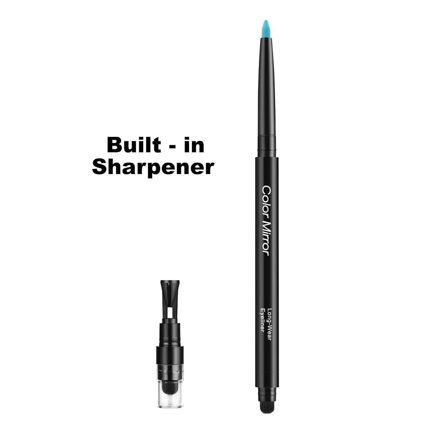 Smudge Proof Eyeliner, Waterproof Retractable Eye liner with Brush, Matte and Shimmer Eyeliner Pencil, Creamy Texture, Long lasting & Smooth(09 Bright Blue Matte)