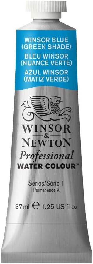 Winsor & Newton Professional Water Colour Paint, 1.25-oz Tube, Winsor Blue Green Shade