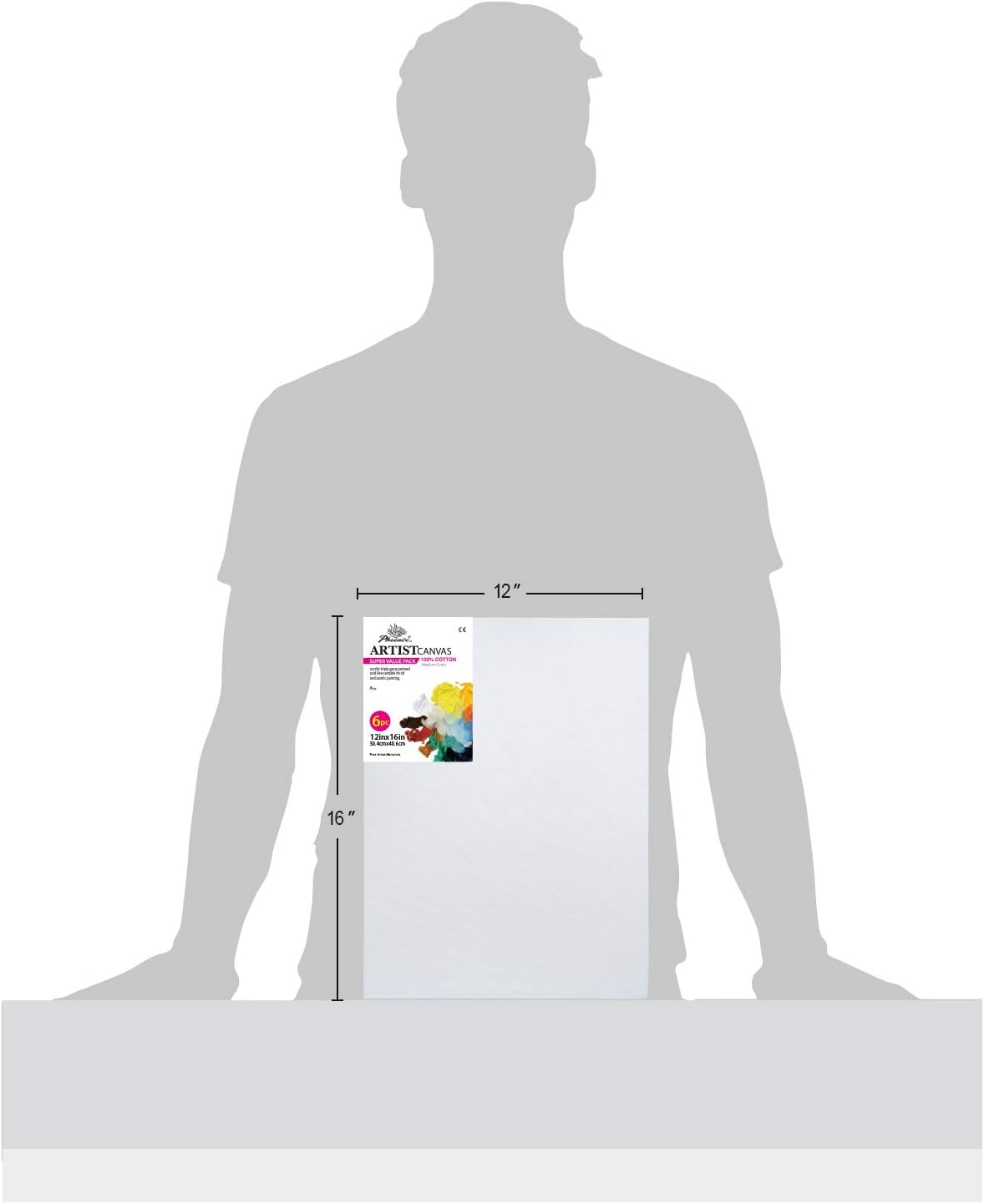 PHOENIX Stretched Canvas for Painting 12x16 Inch/6 Value Pack, 8 Oz Triple Primed 5/8 Inch Profile 100% Cotton White Blank Canvas, Artist Framed Canvas for Oil Acrylic & Pouring Art