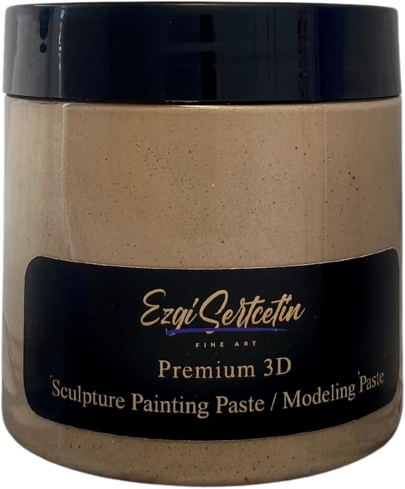 3D Sculpture Painting Paste|Texture Paste|Decorative Plaster|Ready to Use|Unique Metallic Pearl and Neon Colors|Ideal for Artwork|Stencil|Flowers|Texture and Art Relief|6 oz (Nude)