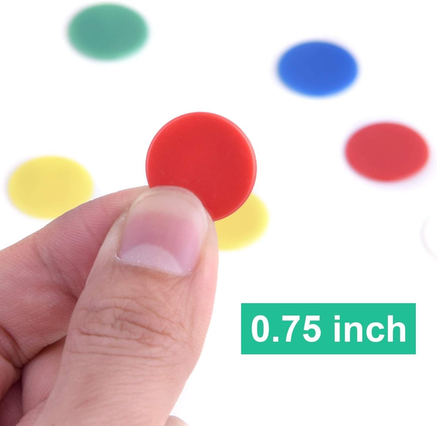 Coopay 300 Pieces Counters Counting Chips Plastic Markers Mixed Colors for Bingo Chips Game Tokens, Contain Orange, Blue, Green, Yellow, Red, Purple Colors