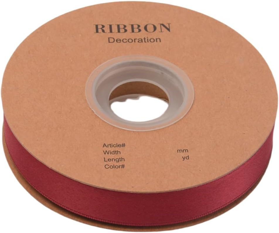 Double Side Satin Ribbon, Continuous 20 Yards,Use for Craft Bows Bouquet, Gift Wrapping, Wedding Decoration, Floral Arrangement (Burgandy, 4/5 inch)