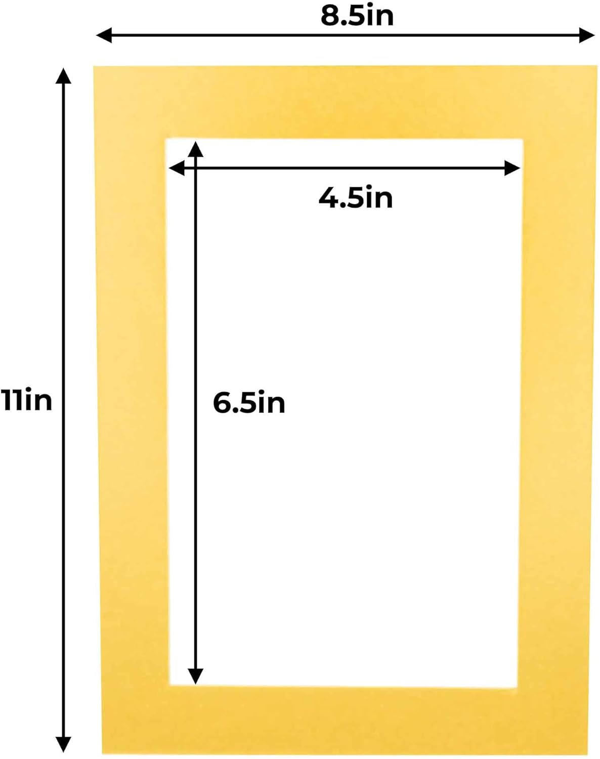 5x7 Mat for 8.5x11 Frame - Precut Mat Board Acid-Free Show Kit with Backing Board, and Clear Bags Metallic Gold 5x7 Photo Matte For a 8.5x11 Picture Frame Matboard for Framing, Pack of 100 Mats