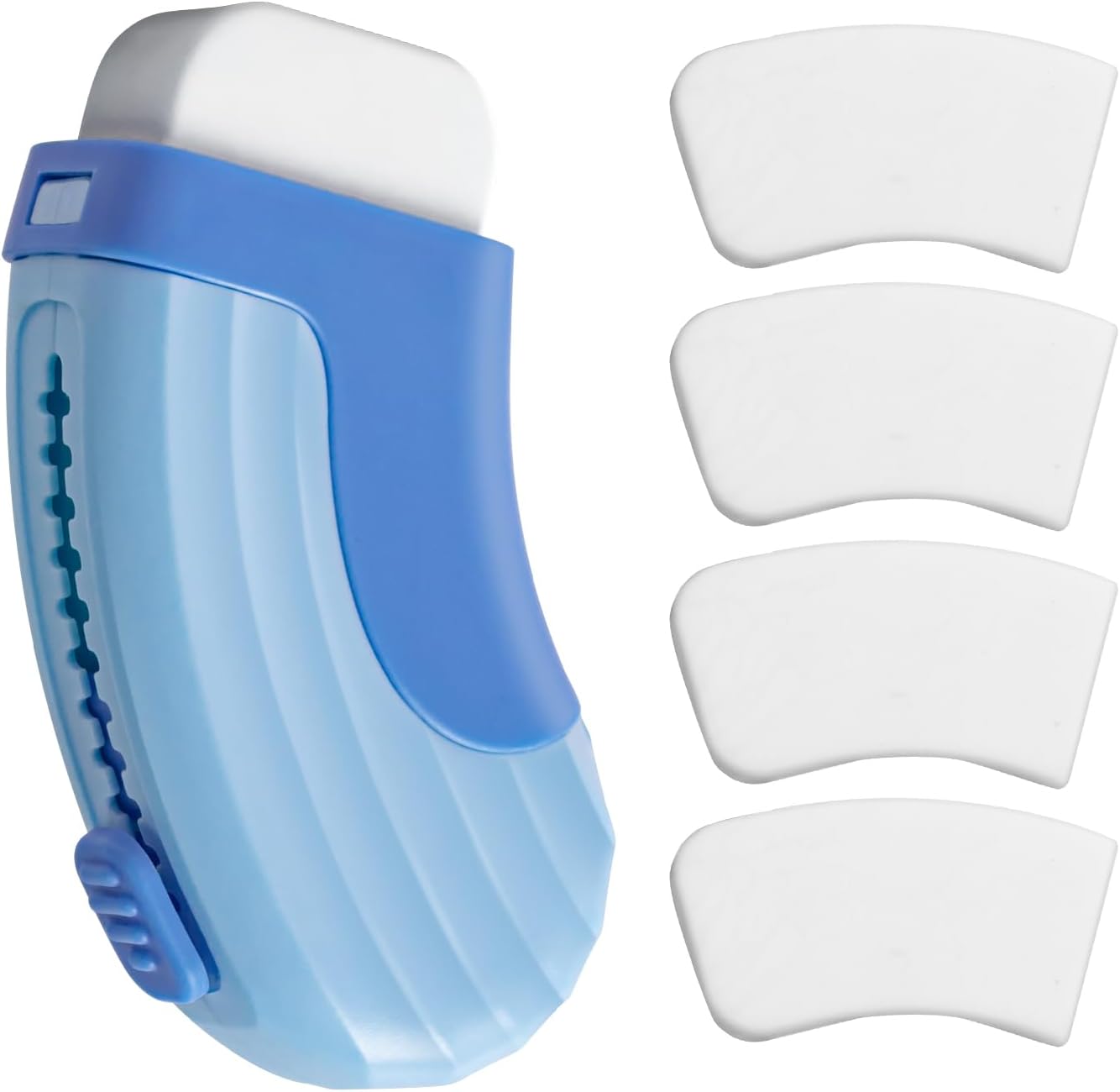 4+1 Pack Rubber Erasers Sliding Retractable Eraser, Large White Erasers for School Office Art Drawing Pencil Eraser for Kids- Blue