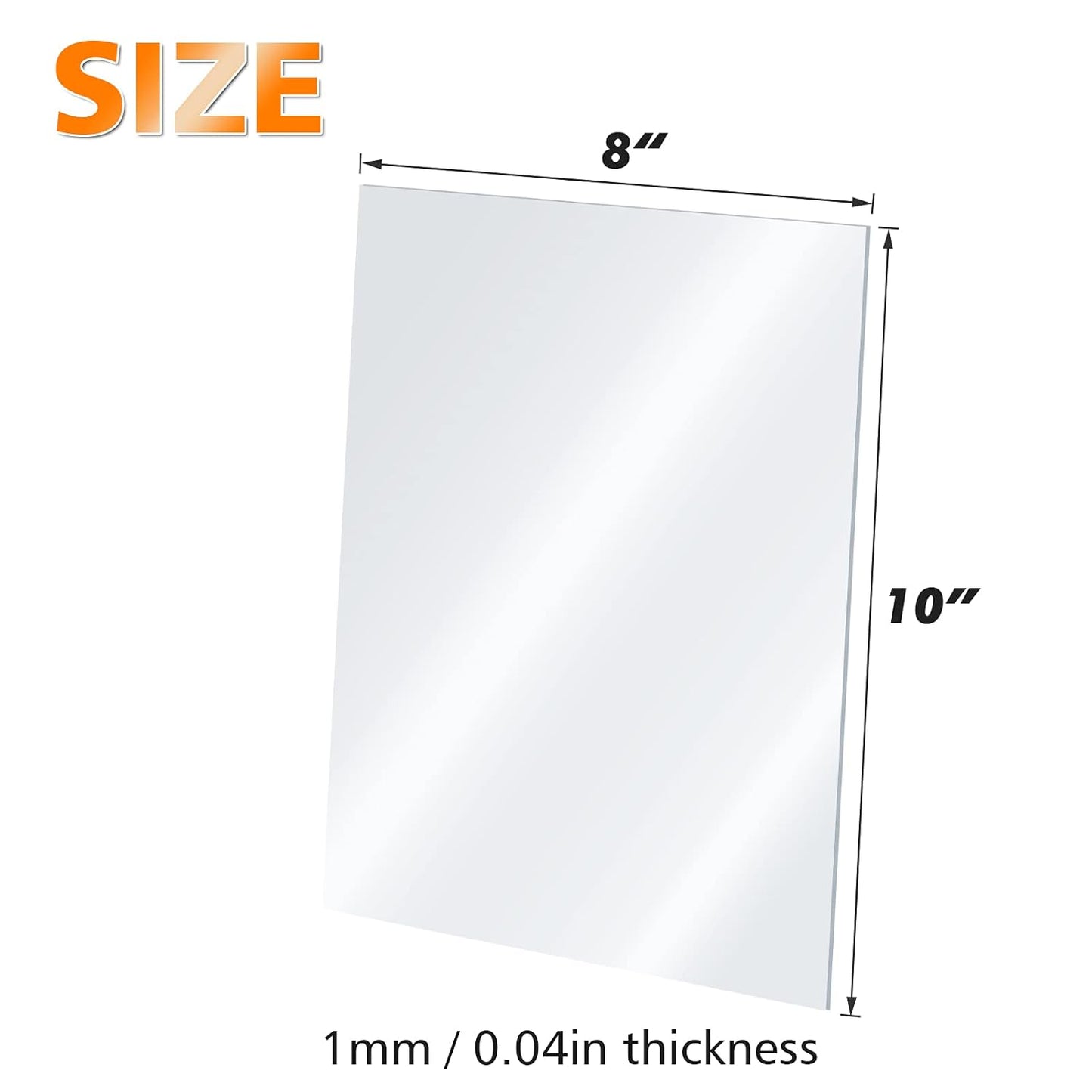 Egofine Plexiglass Sheets Acrylic Sheets 12 Pack of 8x10’’ 0.04 Thick Clear Plastic Cast Transparent Plexi Glass for Crafting Projects, Replacement Picture Frame Glass, DIY Display, Easy to Cut