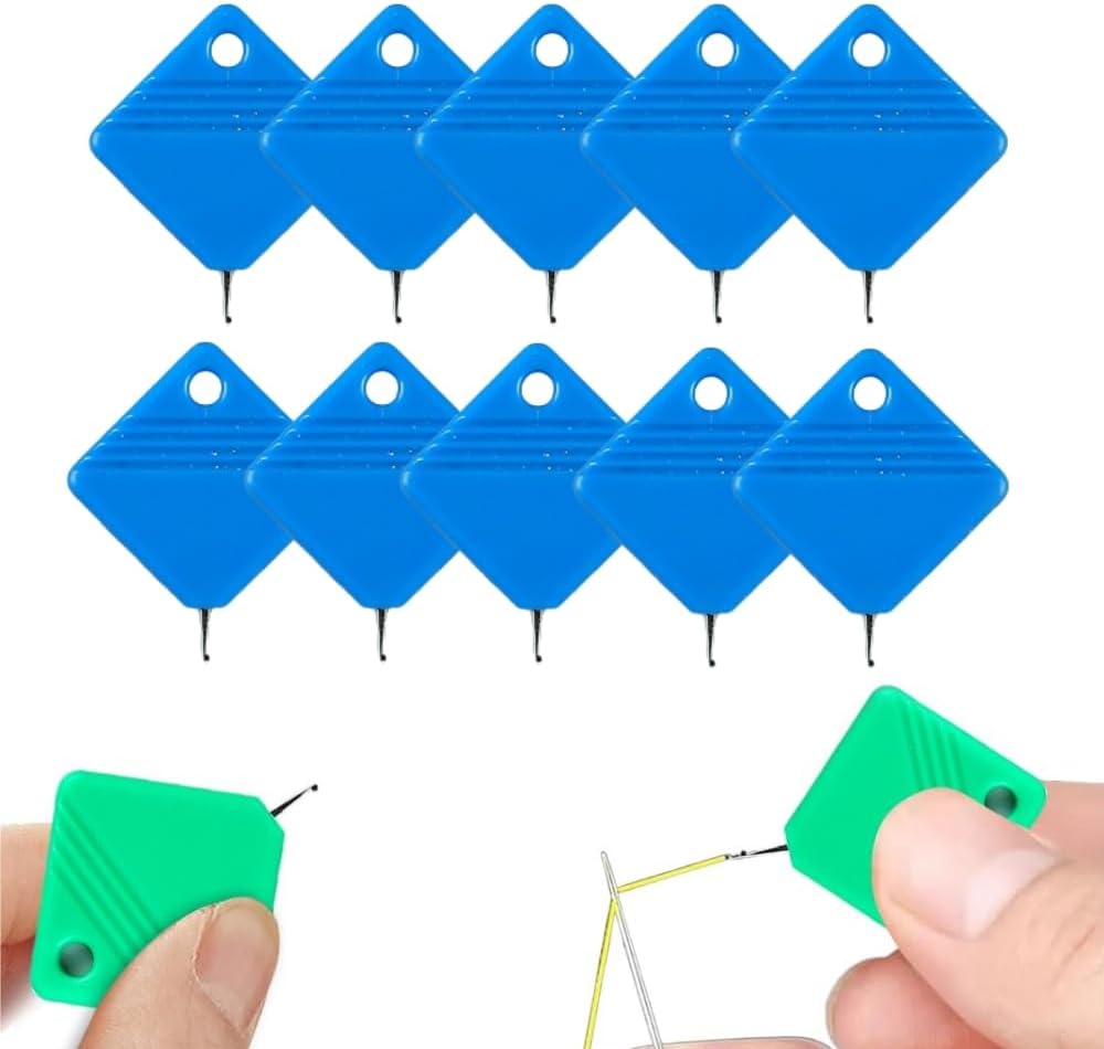 Automatic Needle Threaders for Hand Sewing, 2025 Upgrade Embroidery Floss, Sewing Machine Needle Threader, Sewing Supplies Tool, Fits All Needle Sizes (10, Blue)