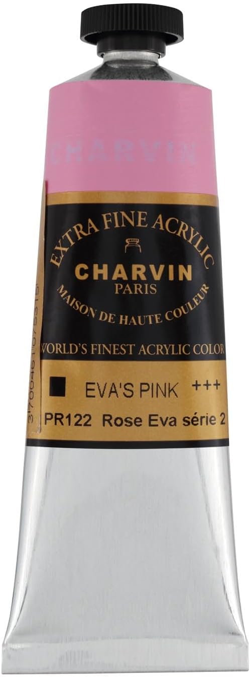 Charvin Extra Fine Professional Acrylic Paint - Eva's Pink, 150ml Tube, Triple-Milled, Lightfast Pigments, Open Stock Artist Acrylic Paints in Nature-Inspired Hues