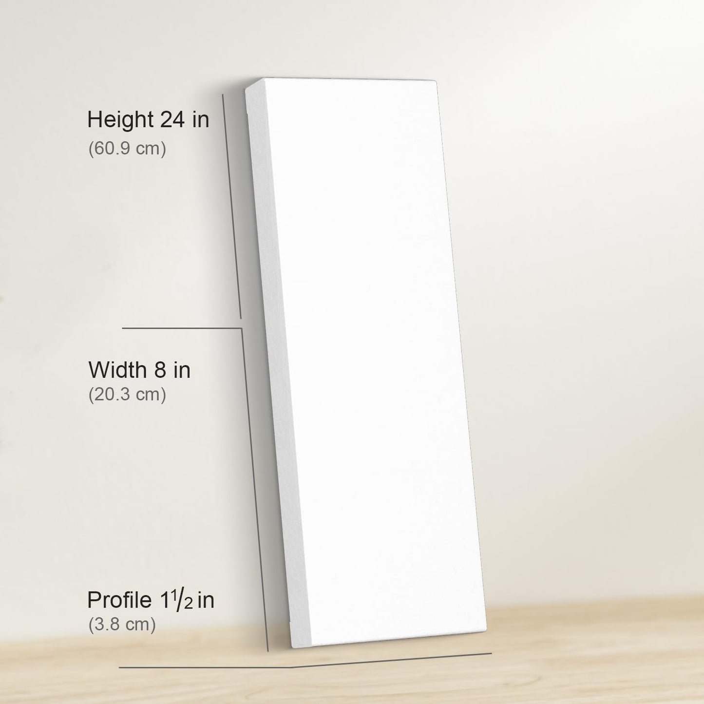 PHOENIX 8x24 Inch 3 Pack Gallery Canvas -1.5 in Thick Long Skinny Canvases for Painting - Deep Edge 100% Cotton 11 Oz. Gesso Primed White Blank Professional Canvas Oil & Acrylic Paints