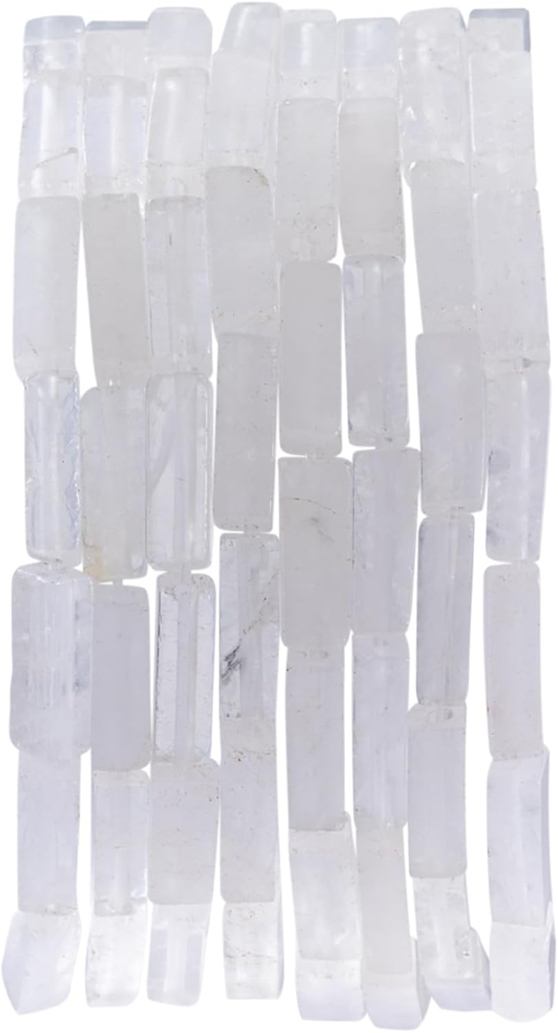 Natural White Crystal Rectangle Tube Beads 4x13mm 38cm/str Loose Semi Gemstone Stone Beads for Making Bracelets Necklace Earrings