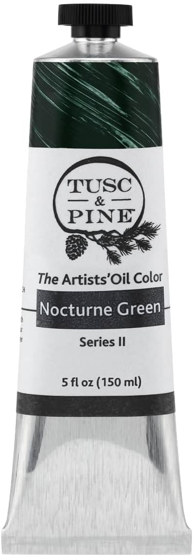 Tusc & Pine Artist Oil Paint - Nocturne Green, 150 ml, Non-Yellowing, Rich & Creamy Consistency, Maximum Pigment Load, Small Batch Milled Oil Paints Made in the USA for Professional Artists
