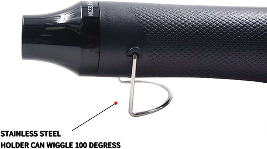 Heat Gun,mofa Hot Air Gun Tools Shrink Gun with Stand For DIY Embossing And Drying Paint Multi-Purpose Electric Heating Nozzle 300W 110V (Black,Black)