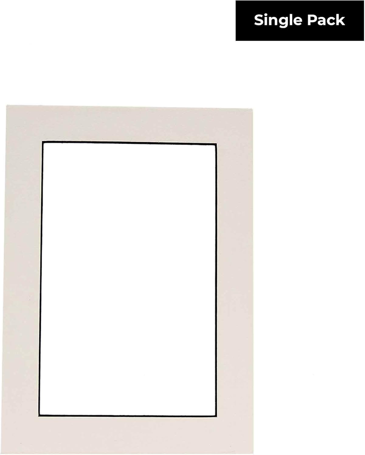 Poster Palooza 8x10 Mat Bevel Cut for 6x8 Photos - Acid Free White with Black Core Precut Matboard - for Pictures, Photos, Framing - 4-ply Thickness
