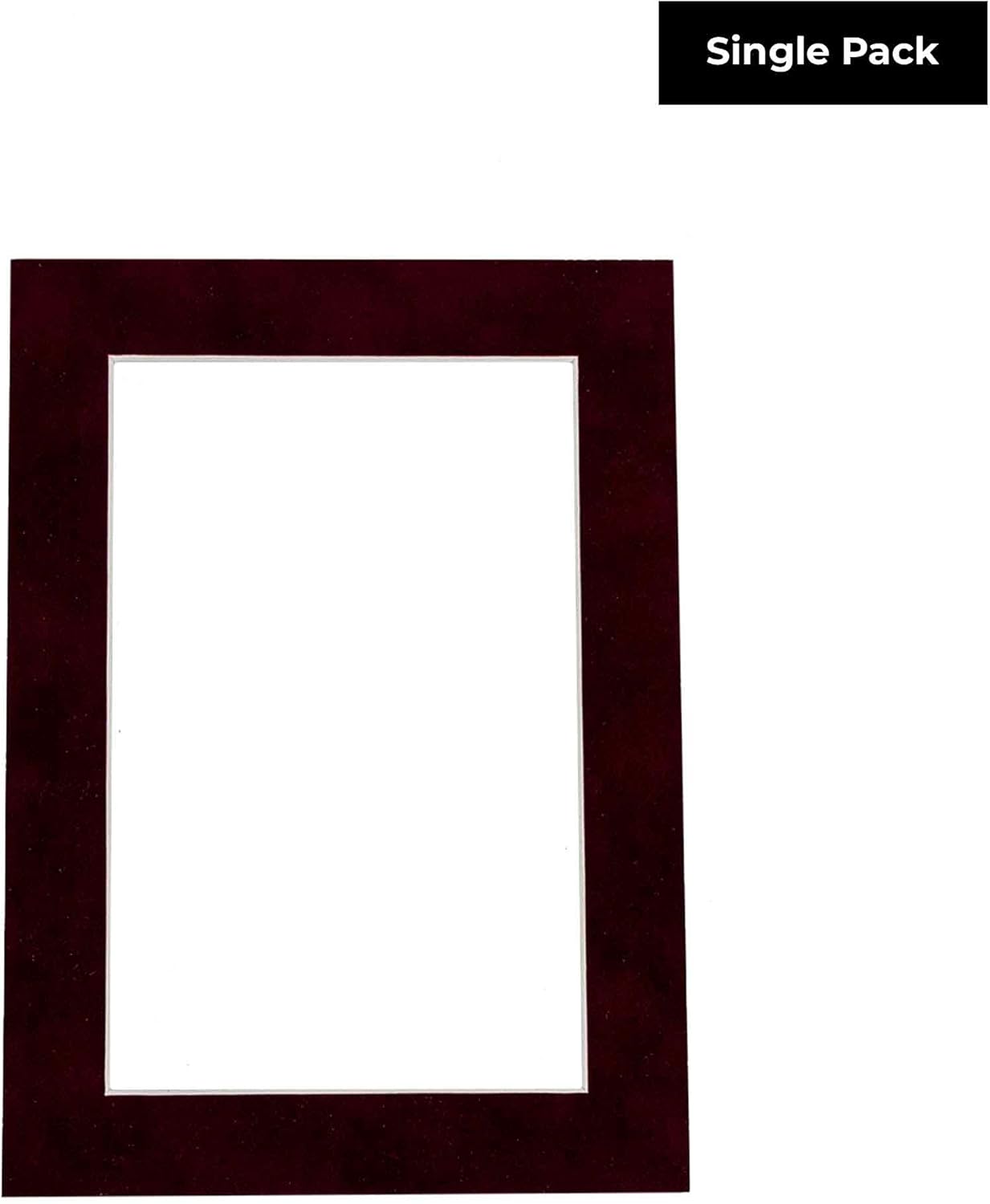 8x10 Mat Bevel Cut for 5x8 Photos - Acid Free Dark Red Suede Precut Matboard - For Pictures, Photos, Framing - 4-ply Thickness