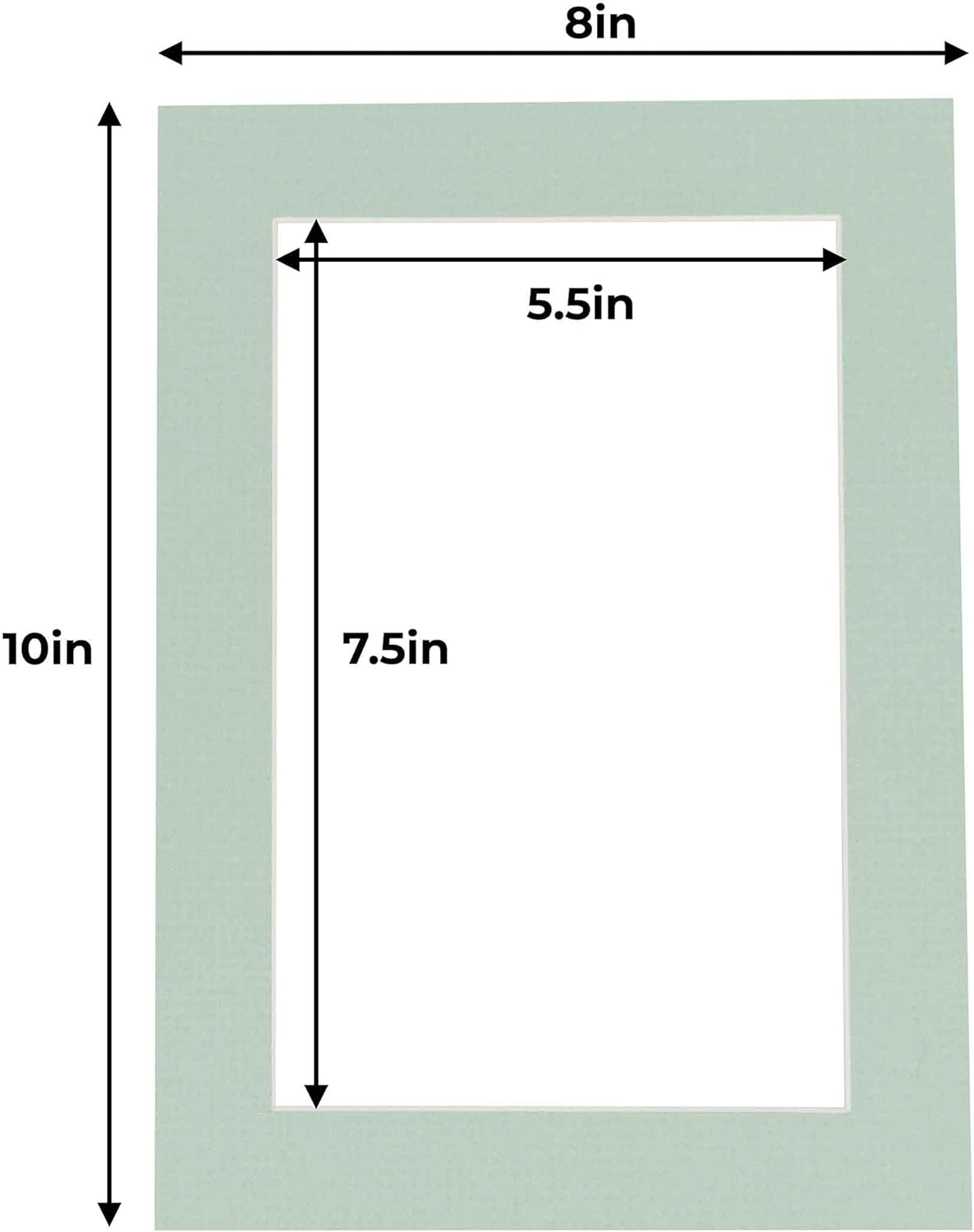6x8 Mat for 8x10 Frame - Precut Mat Board Acid-Free Honeydew Green 6x8 Photo Matte For a 8x10 Picture Frame, Premium Matboard for Family Photos, Show Kits, Art, Picture Framing, Pack of 10 Mats