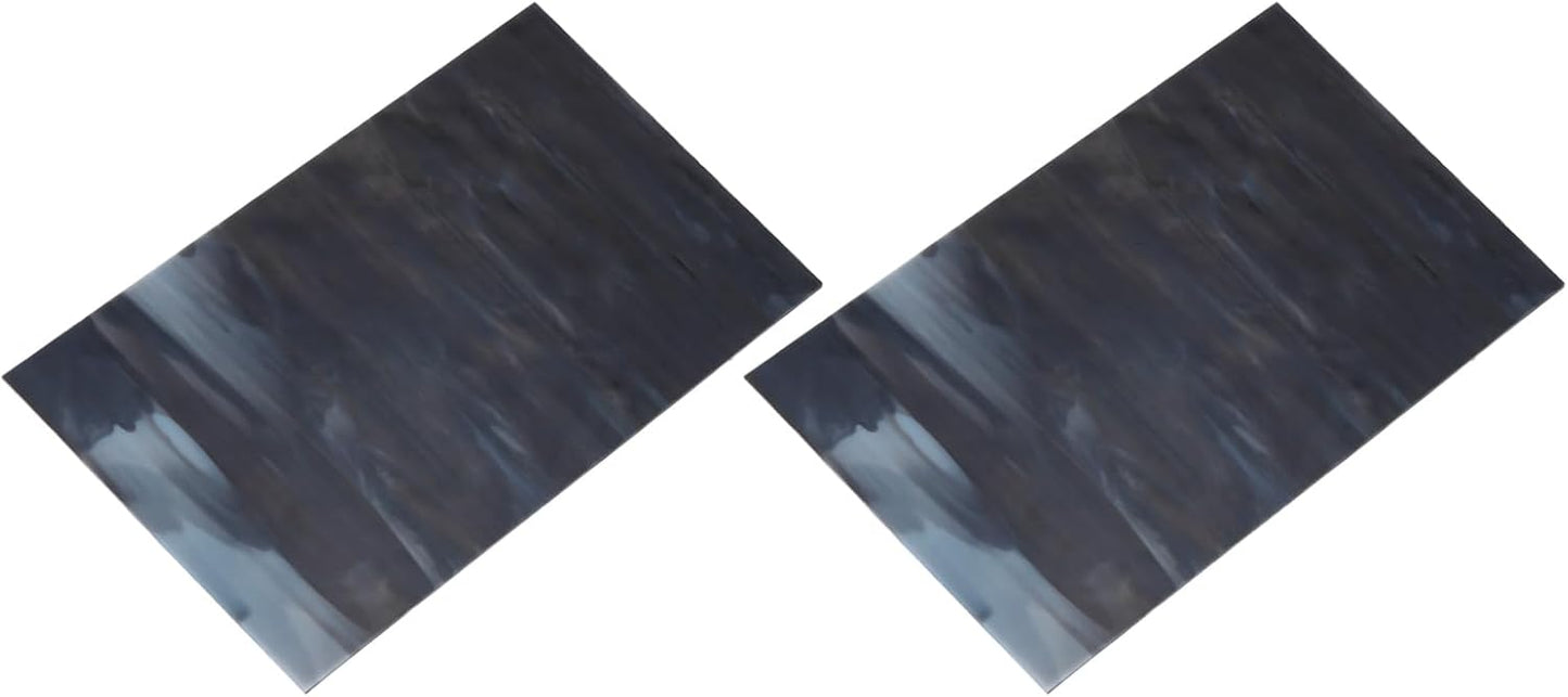 MECCANIXITY 2 Pcs Stained Glass Sheet Mosaic Tile 7.9 Inch x 5.9 Inch Navy Blue Stained Glass Sheets for Crafts DIY Art Project