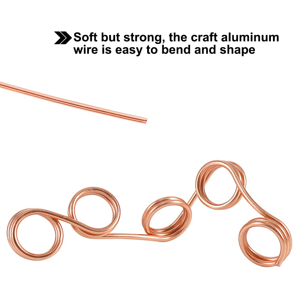 Tenn Well Aluminum Wire, 50 Feet Bendable Craft Wire for Jewelry Making, Plants, Gardening, Sculpting (9 Gauge, Copper Tone)