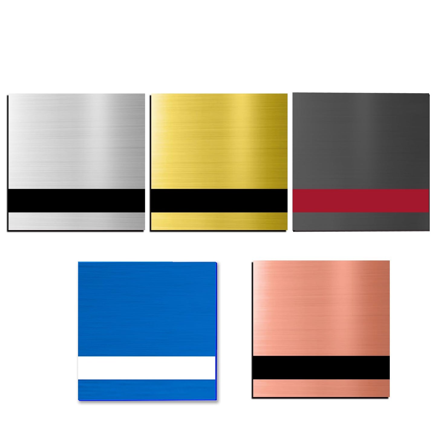 5PCS Laser Engraving Double Color ABS Plastic Sheet,Two-Tone Laserable Engraving Plastic Sheets for Name Badge,Office Label,Laser Artistic Product,Size 11.73" x 11.73",Brushed Combo