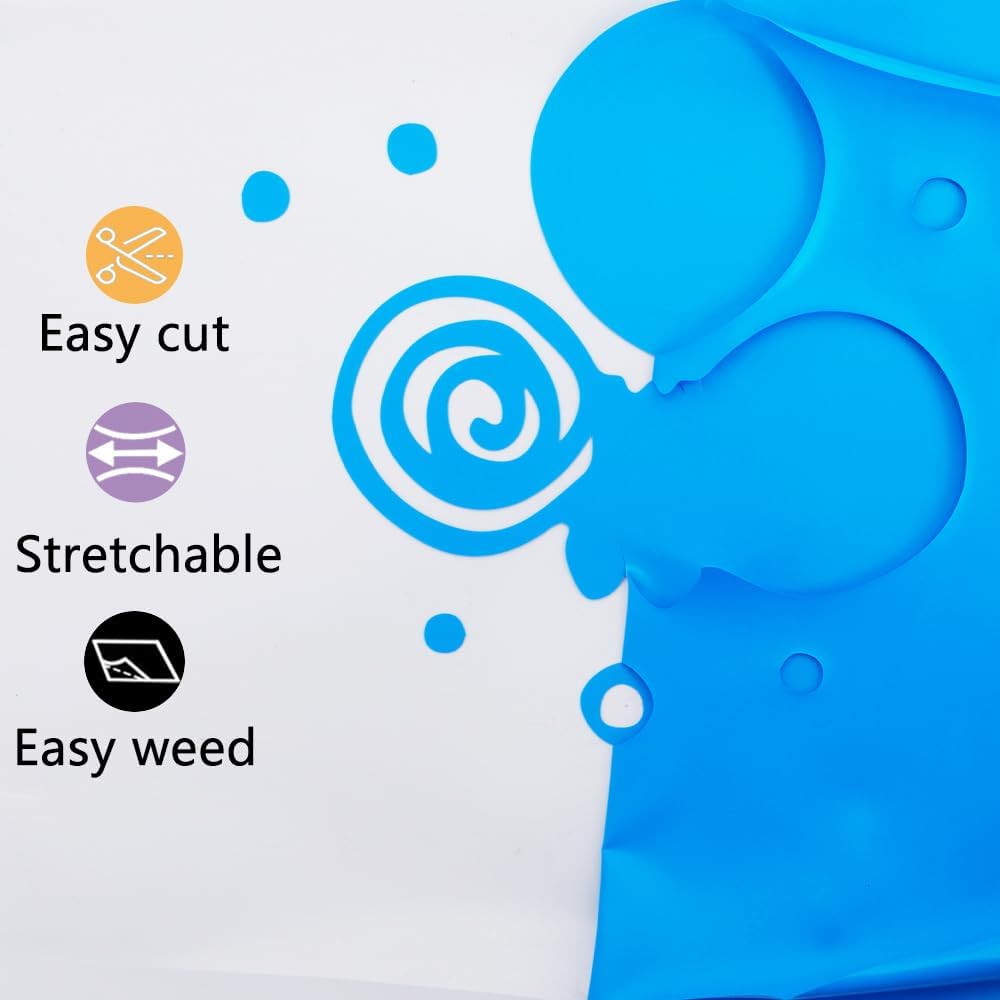 guangyintong Heat Transfer Vinyl Lake Blue HTV Rolls, 12" x 12ft Lake Blue Iron on Vinyl for T-Shirts, Matte Surface HTV Vinyl for All Cutter Machine Easy to Cut & Weed for Heat Vinyl DIY Design