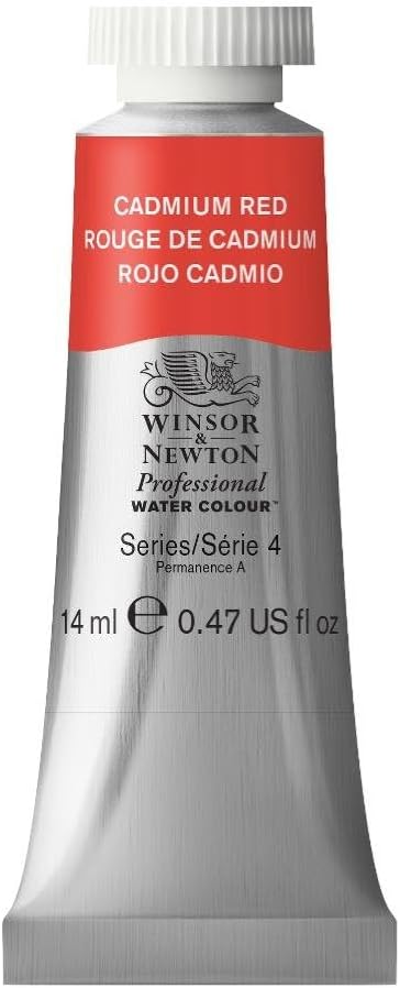 Winsor & Newton Professional Water Colour Paint, 0.47-oz Tube, Cadmium Red
