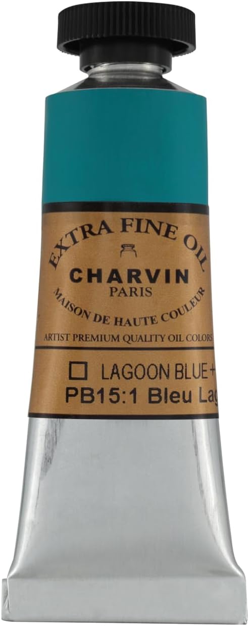 Charvin Extra Fine Oil Paint, Blue Lagoon 20 ml - Triple-Milled, Rich Texture, Poppy Oil-Based, Light-Fast, Handmade, Archival Quality