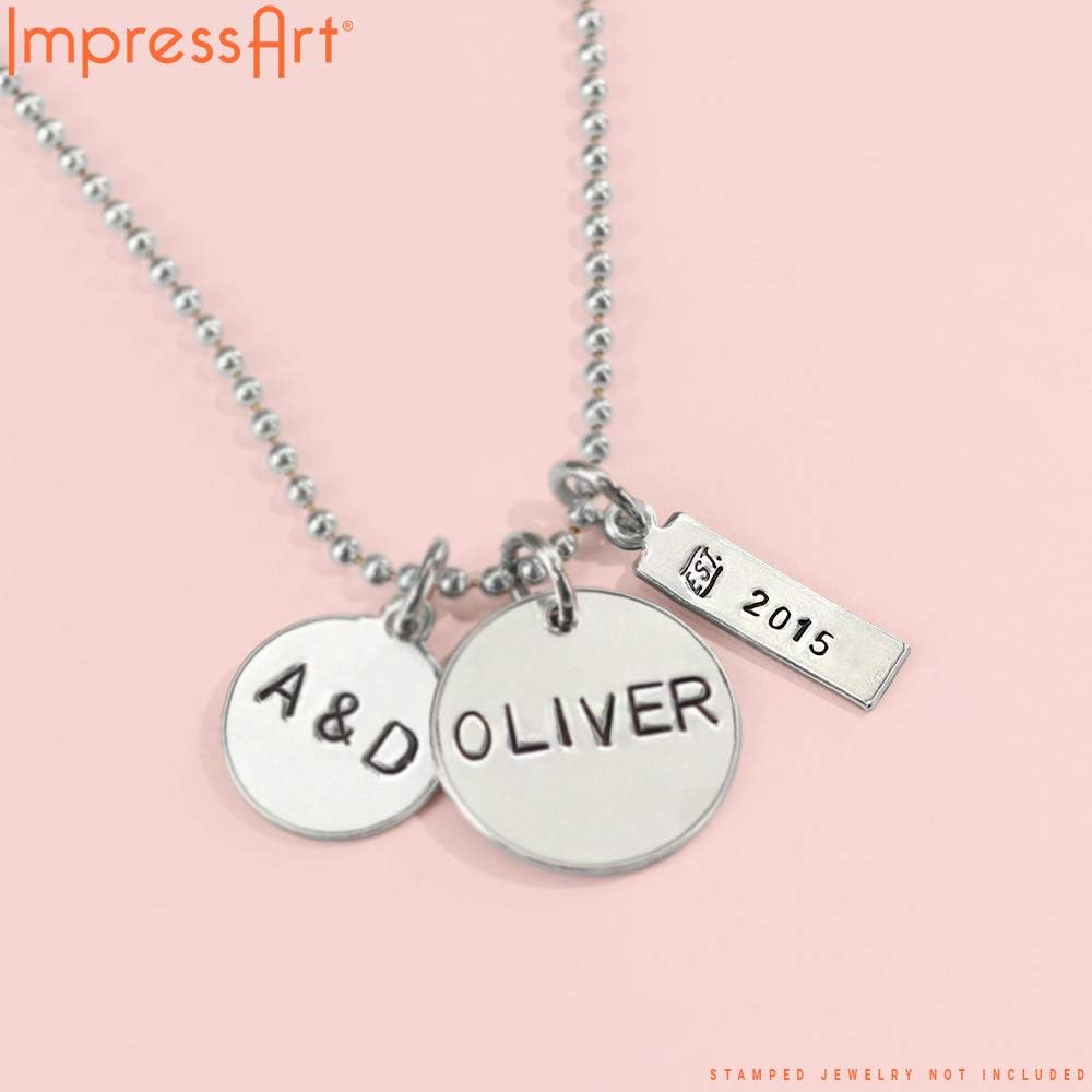 ImpressArt - Premium Metal Stamping Rectangle Blanks for Metal Stamping and Jewelry Making (24 Pack) (5/8" Rectangle Tag w/Ring, Alkeme)