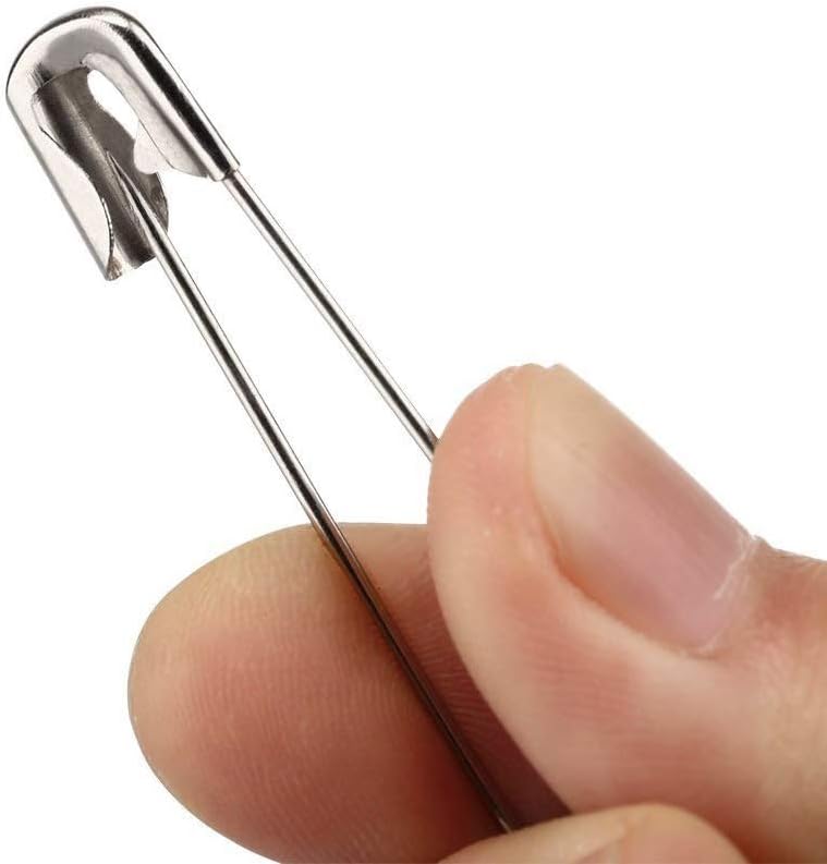 50PCS-3In Safety Pins,Stainless Steel Safety Pins,Bulk Metal Silver Sewing Pins Clothing Clips Tool 75mm Decorative(3" 50)