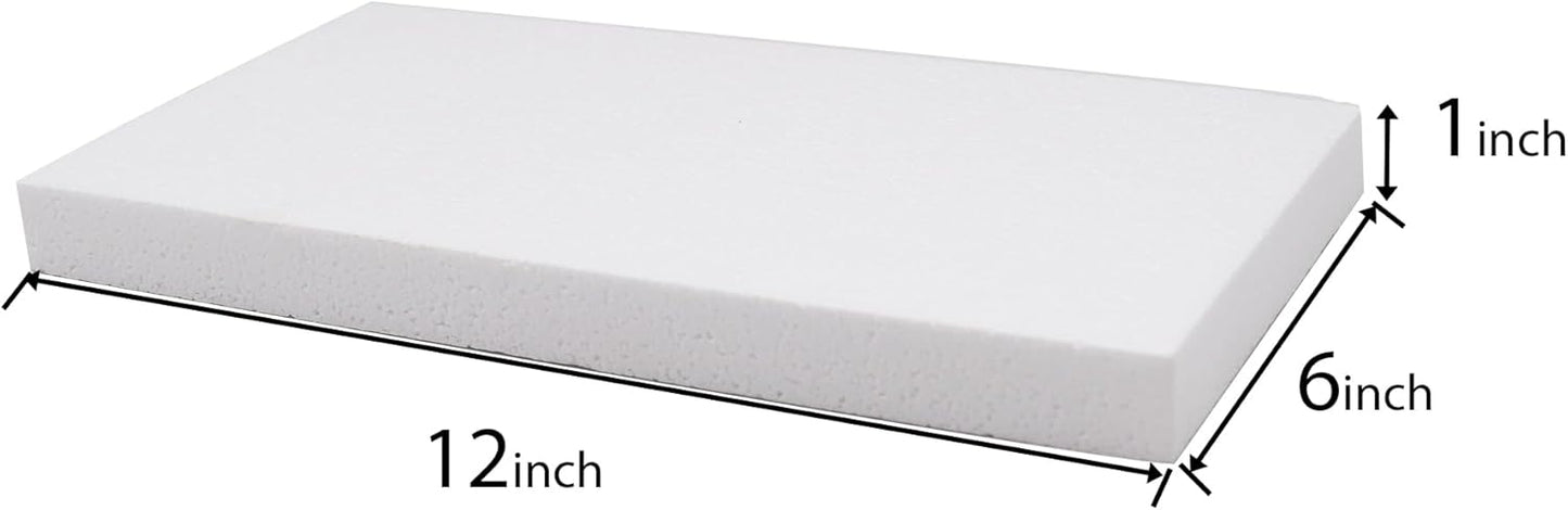 Crafare 5 Pack Craft Foam Blocks 12X6X1 inch Polystyrene Brick Rectangle for Arts School Projects Sculptures Floral Arrangements Modeling and Centerpieces