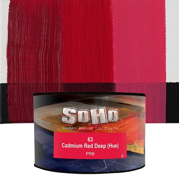 Soho Urban Artist Oil Paint - Cadmium Red Deep Hue, 430 ml Can - Best Valued Oil Colors for Painting, Excellent Pigment Load