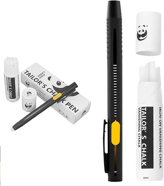 Sewing Heat Erasable Fabric Markers, Washable, Heat Erasable Pens for Fabric, Sewing Chalk DIY Markers for Quilting, Embroidery, Suitable for Cotton, Knitted Fabrics (1 Pen + 20 Refills)