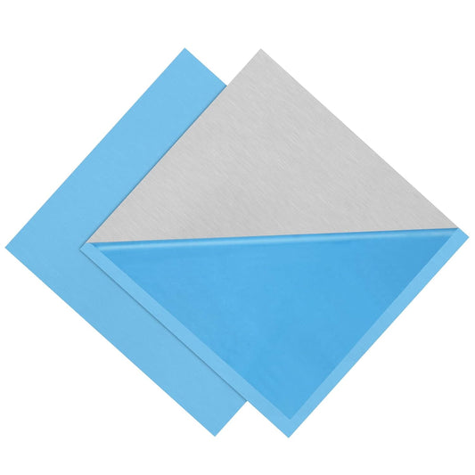 2Pack 6061 T651 Aluminum Sheet Metal 6 x 6 x 1/32 (0.0315”) Inch Flat Plain Aluminum Plate Covered with Protective Film, Heat Treatable Rectangle Aluminum Metal Plate for Crafting, DIY, 0.8mm Thick