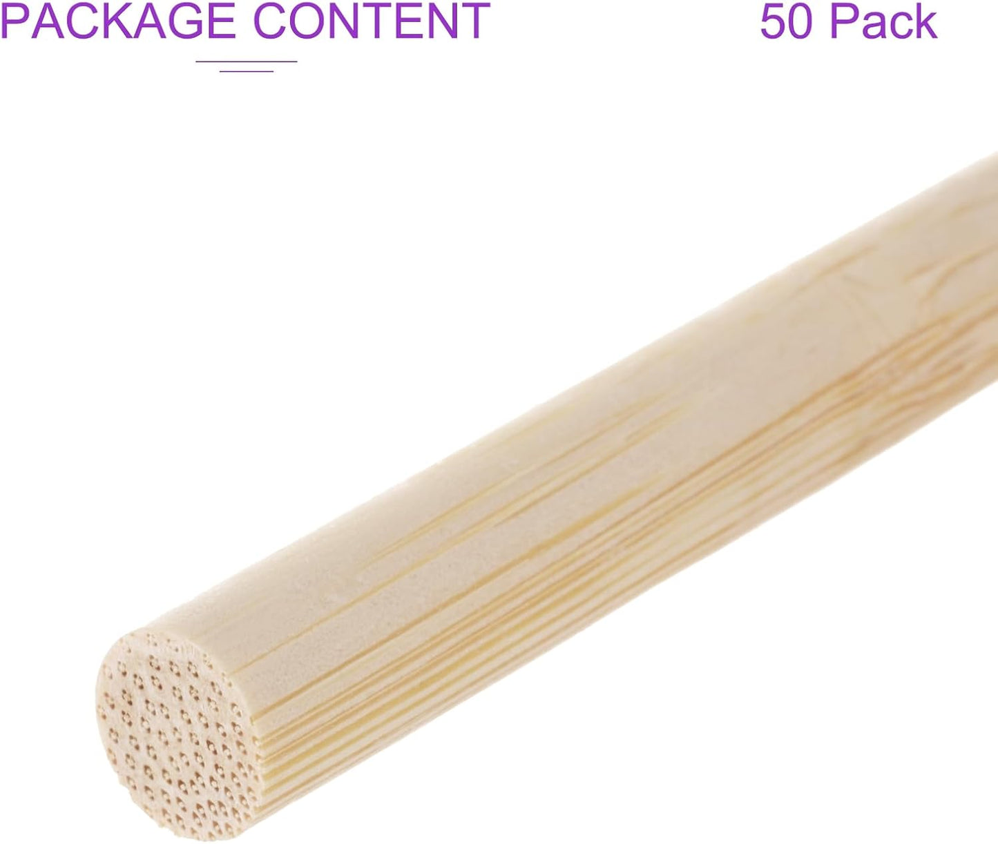 DMiotech 50 Pack 11/32" x 6" Wooden Dowel Rods Unfinished Natural Sticks Wood Craft Sticks for Home Decor Projects and Making DIY Craft,Wood Color