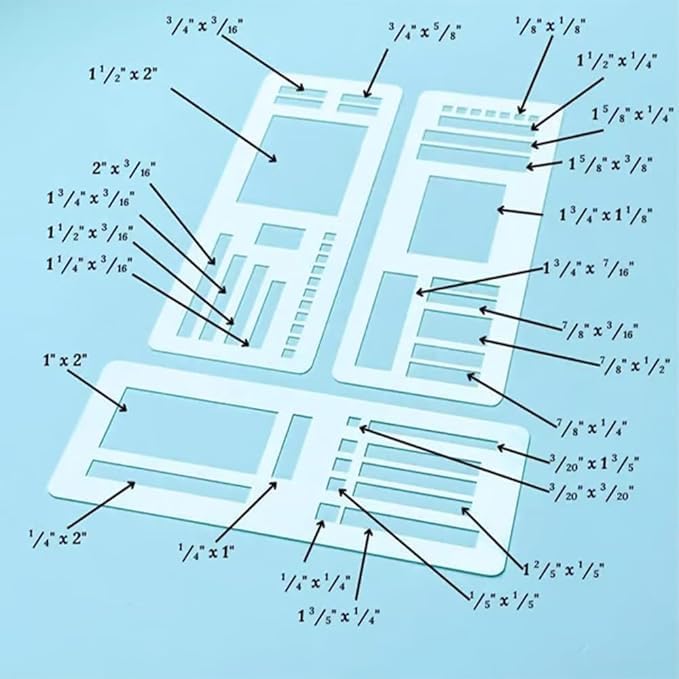 Handcrafted Flexible Record Template, Flexible Drawing and Checklist Template, Reusable, Compatible with Coil Reel and Ring Plan templates (Full Set of 9)