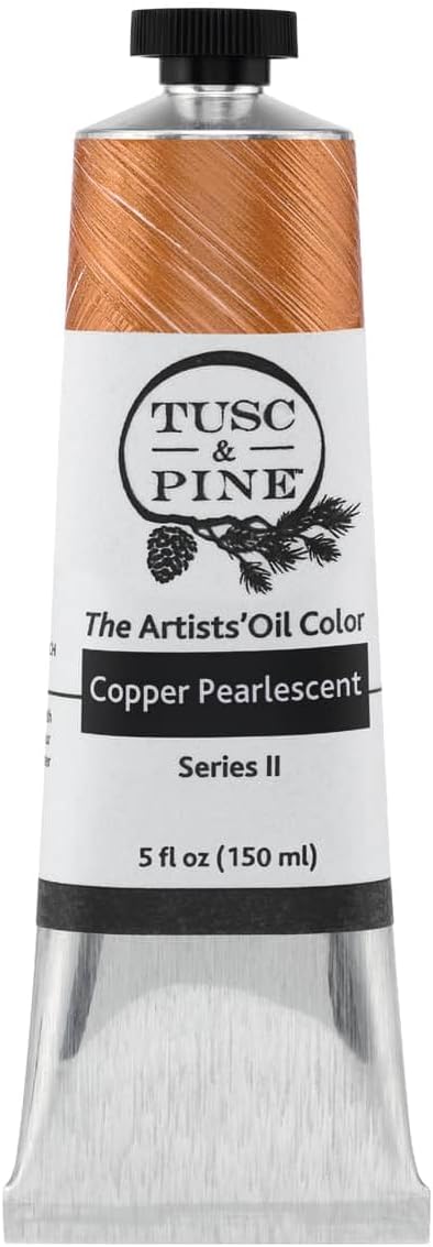 Tusc & Pine Artist Oil Paint - Copper Pearlescent, 150 ml, Non-Yellowing, Rich & Creamy Consistency, Maximum Pigment Load, Small Batch Milled Oil Paints Made in the USA for Professional Artists