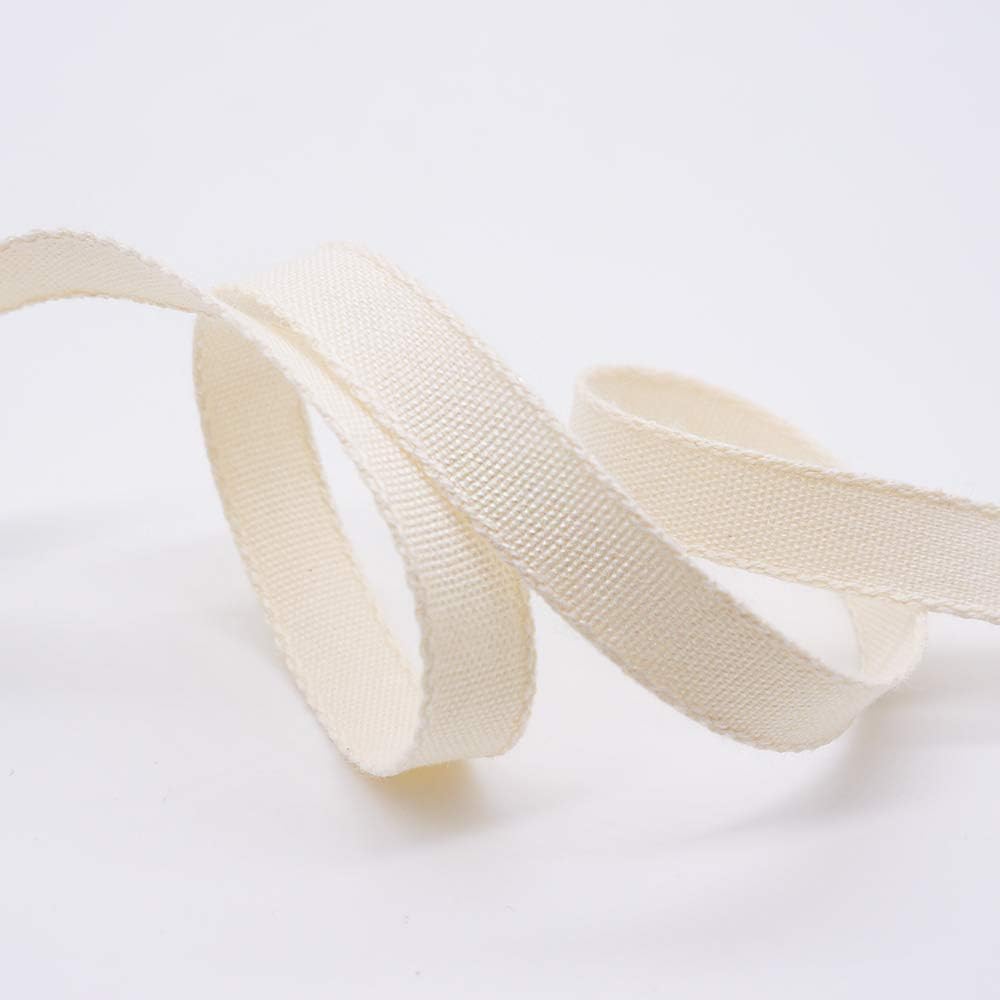 CT CRAFT LLC Ivory Cotton Ribbon 3/8" x 10 Yards for Home Décor Gift Present Wrapping DIY Crafts Birthday Wedding Bouquet Christmas