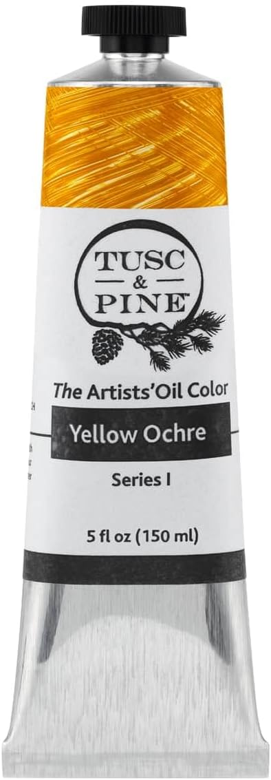 Tusc & Pine Artist Oil Paint - Yellow Ochre, 150 ml, Non-Yellowing, Rich & Creamy Consistency, Maximum Pigment Load, Small Batch Milled Oil Paints Made in the USA for Professional Artists