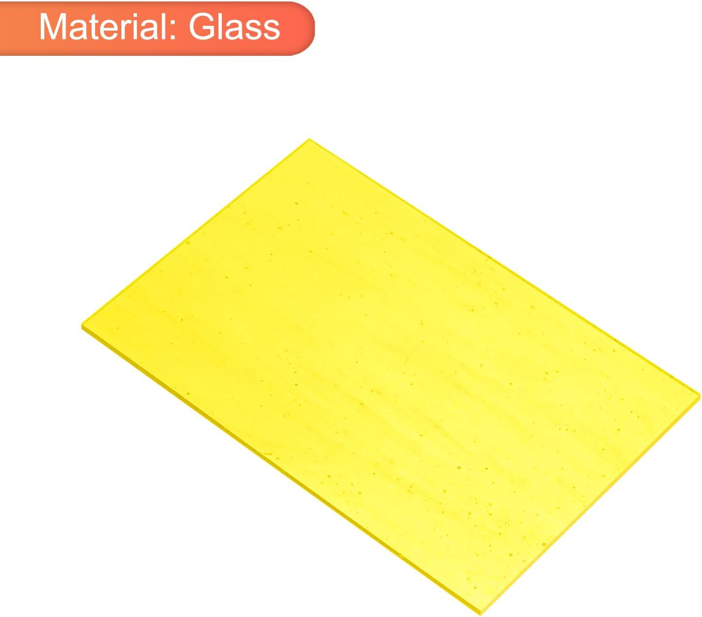 MECCANIXITY 2 Pcs Stained Glass Sheet Mosaic Tile 7.9 Inch x 5.9 Inch Bright Yellow Stained Glass Sheets for Crafts DIY Art Project