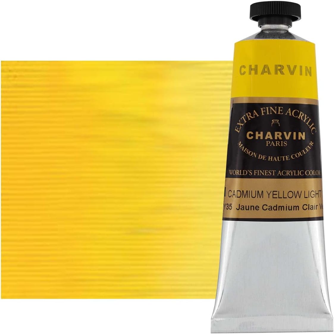 Charvin Extra Fine Professional Artist Acrylic Paint Colors, 150ml Cadmium Yellow Light Gen