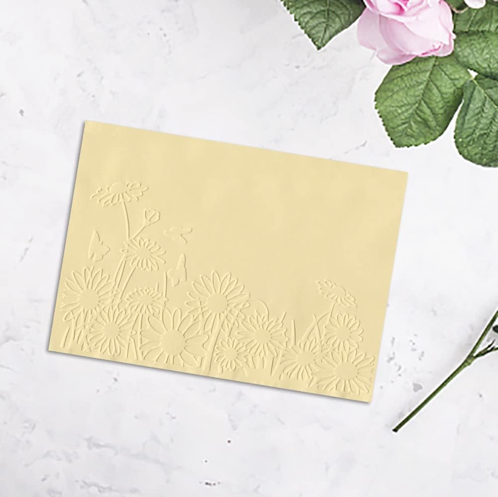 3-D Textured Impressions Daisy Embossing Folder, Background Plastic Embossing Folder Template for Card Making Scrapbooking Paper Craft Album Stamps DIY Décor
