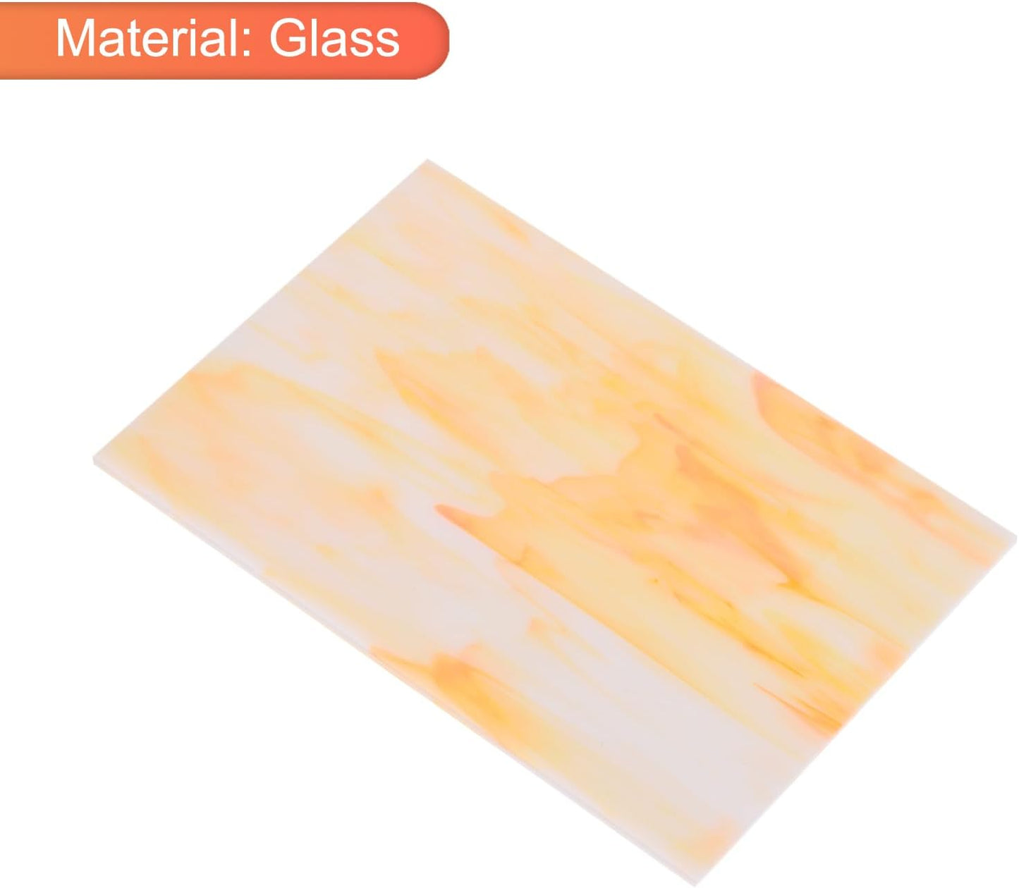 MECCANIXITY 2 Pcs Stained Glass Sheet Mosaic Tile 7.9 Inch x 5.9 Inch Champagne Stained Glass Sheets for Crafts DIY Art Project