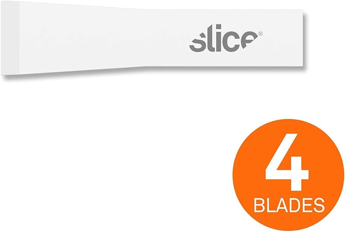 Slice 10534-CS Chisel Blades, Ceramic Blade Lasts 11x Longer Than Metal, Finger Friendly Edge, 24 Blades, White