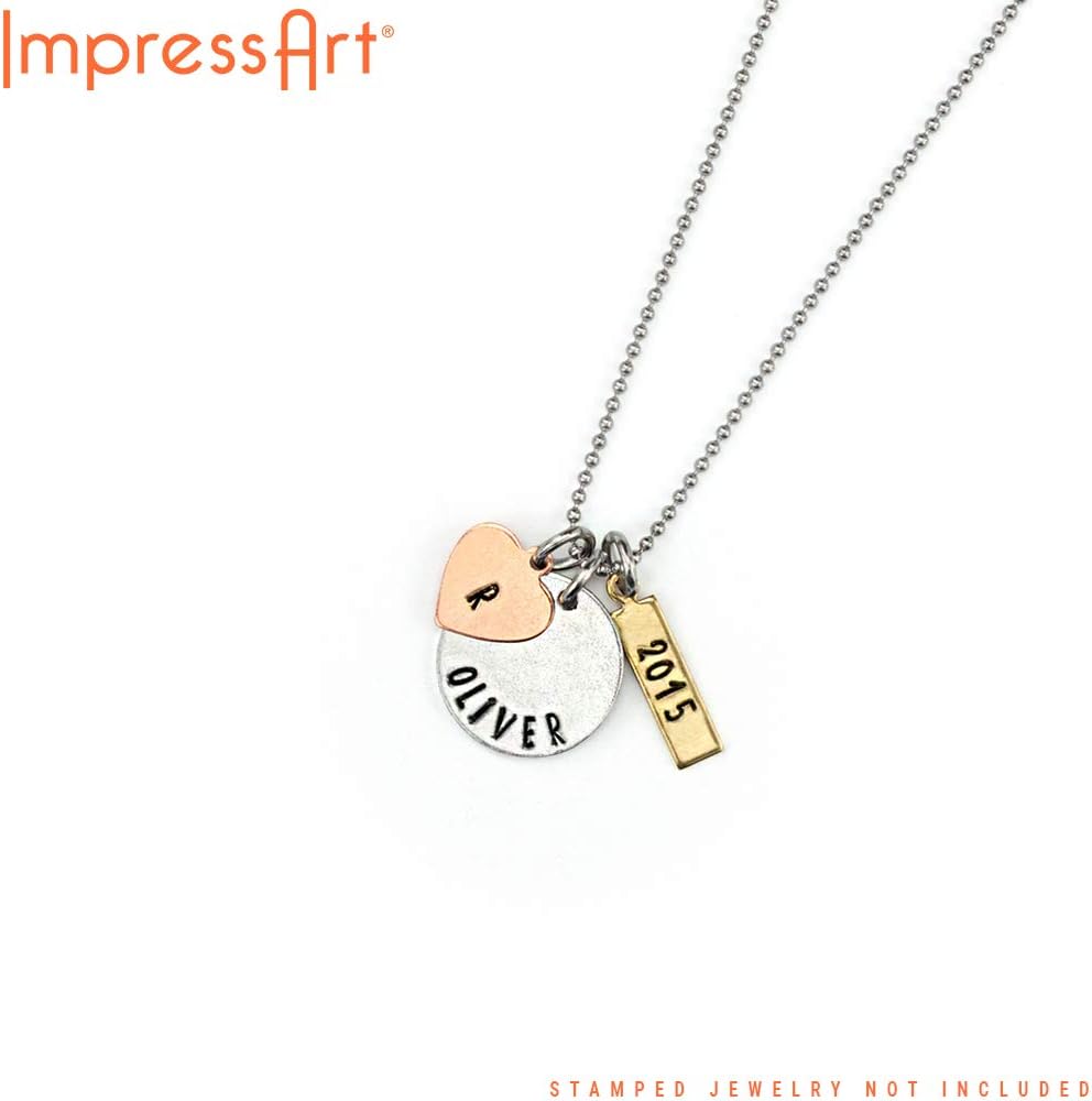 ImpressArt - Premium Metal Stamping Rectangle Blanks for Metal Stamping and Jewelry Making (24 Pack) (5/8" Rectangle Tag w/Ring, Brass)