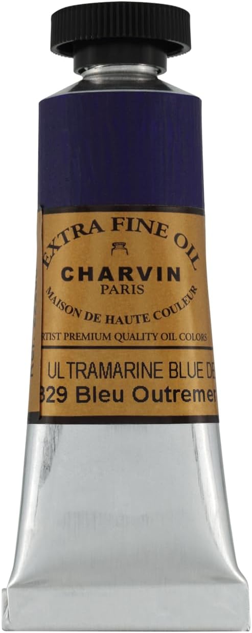 Charvin Extra Fine Oil Paint, Ultramarine Blue Deep 20 ml - Triple-Milled, Rich Texture, Poppy Oil-Based, Light-Fast, Handmade, Archival Quality