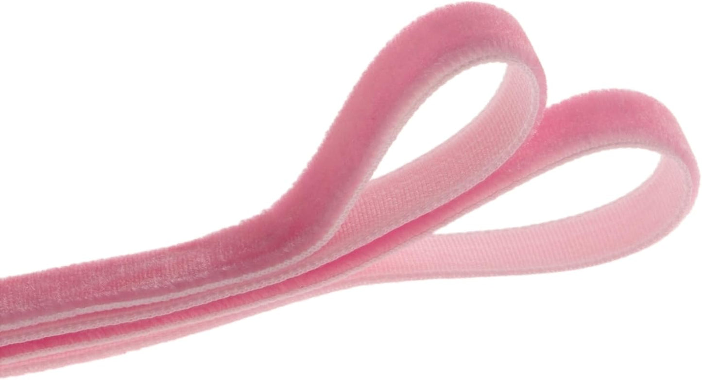 Vintage Peach Pink Velvet Ribbon Christmas Ribbon for Gift Wrapping Crafts Christmas Tree Ornaments Garland Decorations, 5/8 Inch X 25Yd