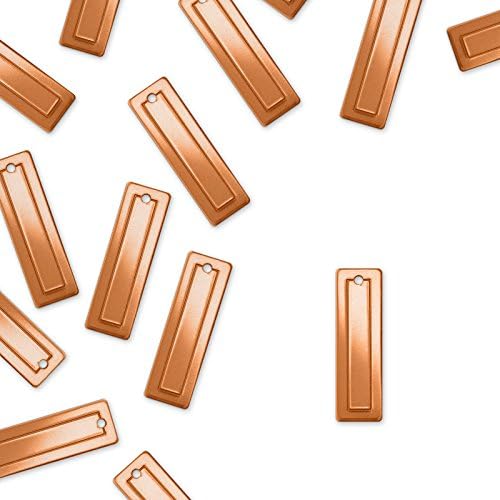 ImpressArt - Premium Metal Stamping Rectangle Blanks for Metal Stamping and Jewelry Making (24 Pack) (7/16" x 1 13/16" Border Rectangle, Copper)