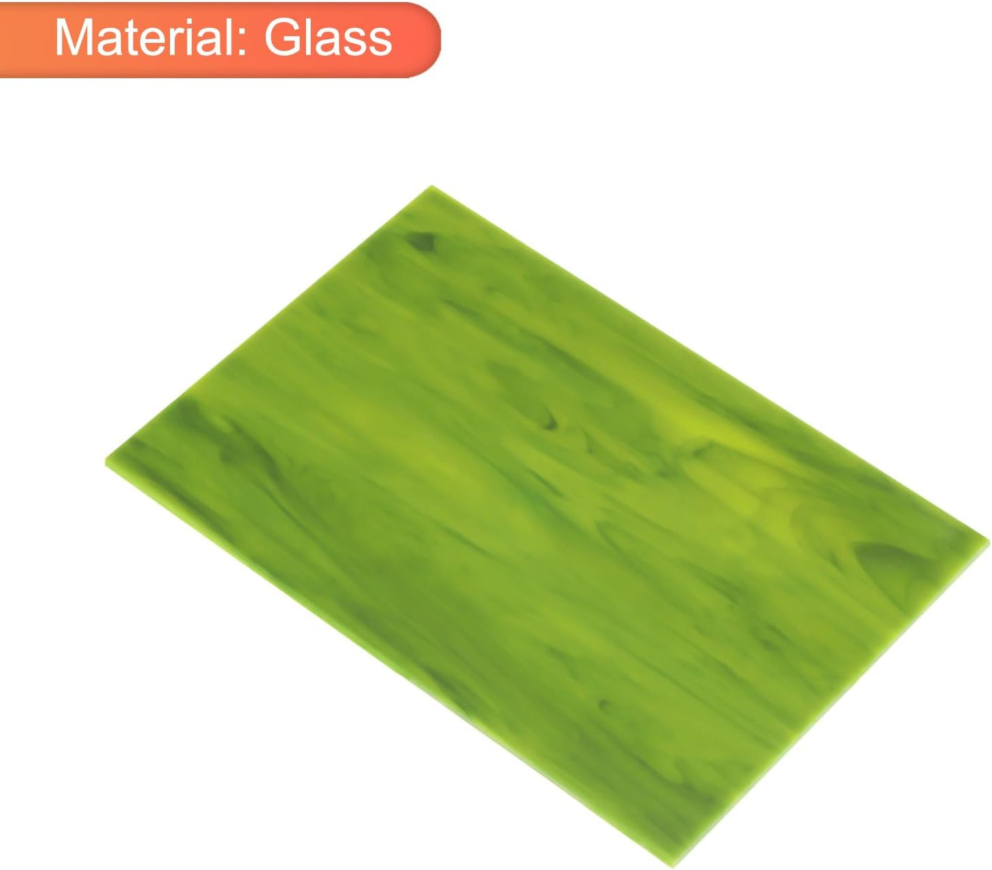 MECCANIXITY 2 Pcs Stained Glass Sheet Mosaic Tile 7.9 Inch x 5.9 Inch Green Stained Glass Sheets for Crafts DIY Art Project