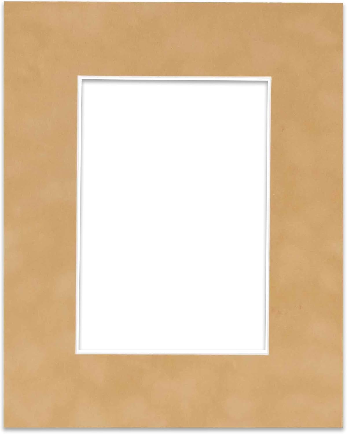 Pack of 25 Acid Free 8x10 Mats Bevel Cut for 5.5x8.5 Photos - Beige Suede Precut Matboards With Backing Boards and Clear Photo Mat Bags For Pictures, Photos, Framing - 4-ply Thickness