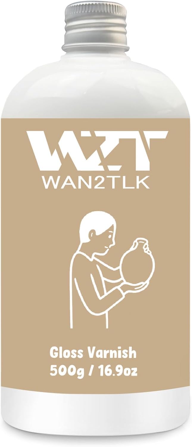 500ml Air Dry Clay Glaze, Clear Clay Varnish for Air Dry Clay Pottery, Waterproof and Scratch Resistant, Design for Air Dry Clay (Gloss Varnish)