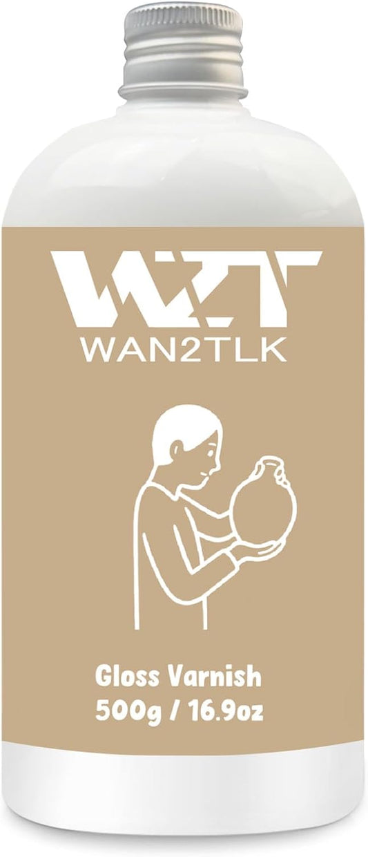 500ml Air Dry Clay Glaze, Clear Clay Varnish for Air Dry Clay Pottery, Waterproof and Scratch Resistant, Design for Air Dry Clay (Gloss Varnish)